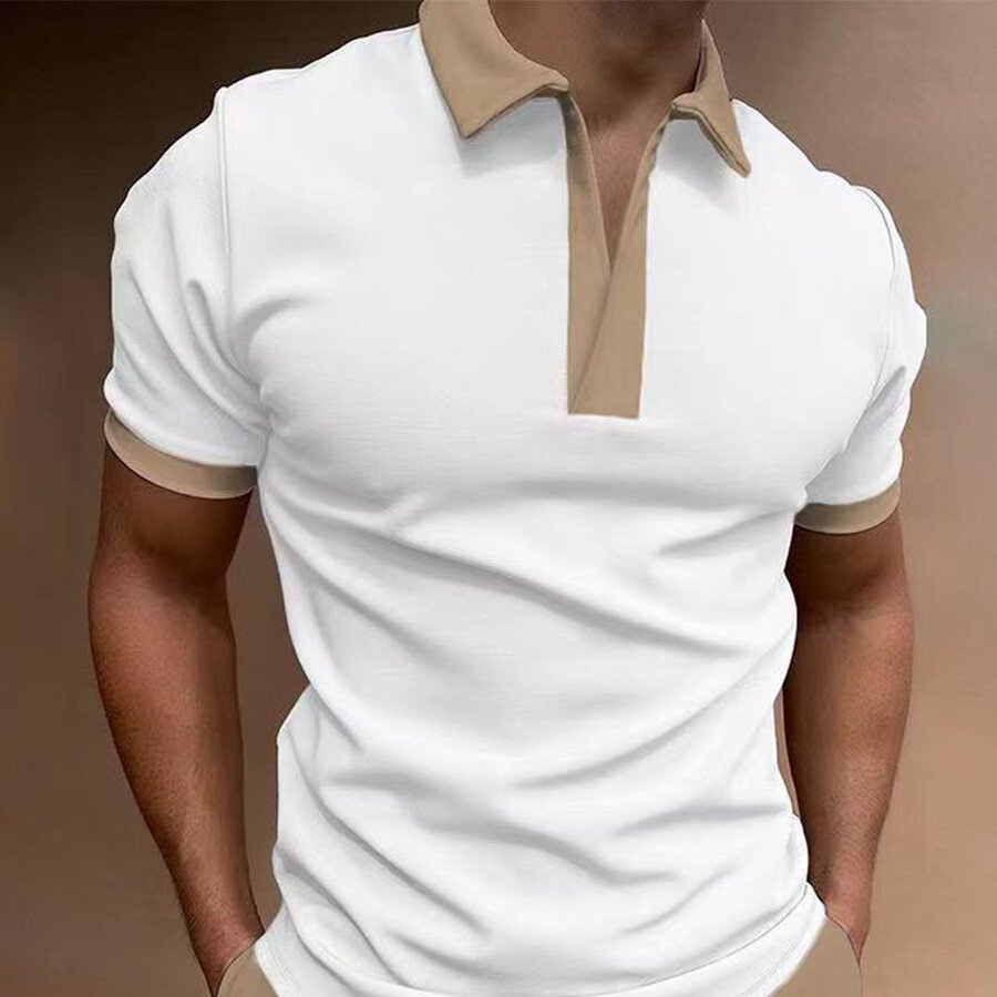 Men&#039;s Casual Short Sleeve T-Shirt POLO Shirt White M