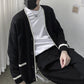 Men&#039;s Casual Knitted Cardigan Top Black L