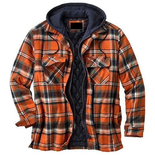 Mens Winter Plaid Thick Casual Jacket