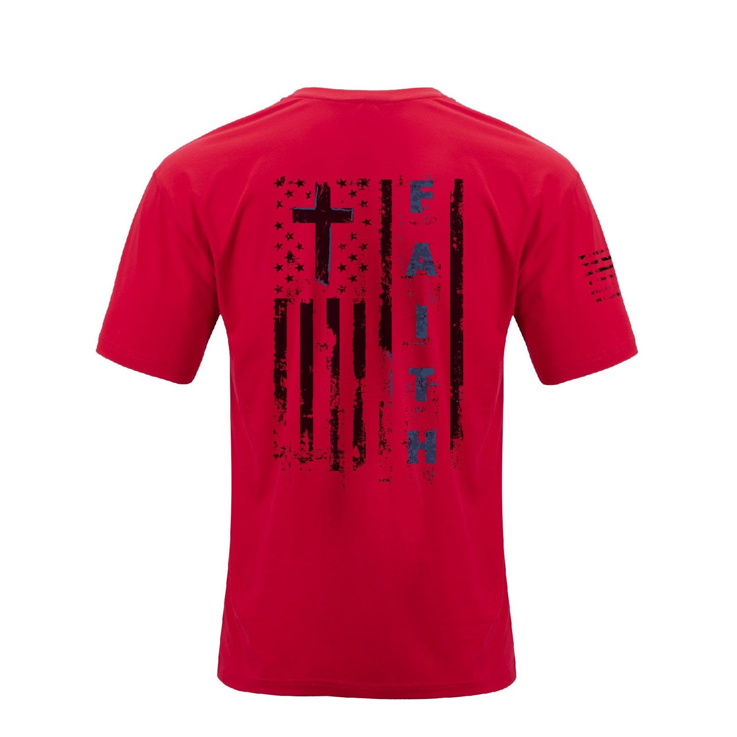 Men's Faith American Flag Graphic Waterproof V-neck Short-sleeve T-shirts Quick-dry Breathable