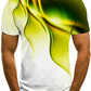 Men's 3D Abstract Print T-Shirt Blue 2XL