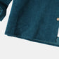 Mens Corduroy Color Block Panel Stitching Casual Long Sleeve Shirts