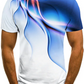 Men's 3D Abstract Print T-Shirt Blue XL