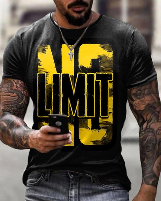 Simple Men's LIMIT Print Short Sleeve T-shirt