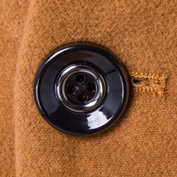One Button Stand Collar Slim Fit Wool Coat