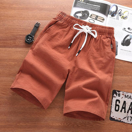 Men's Summer Wild Loose Casual Cotton And Linen Beach Shorts