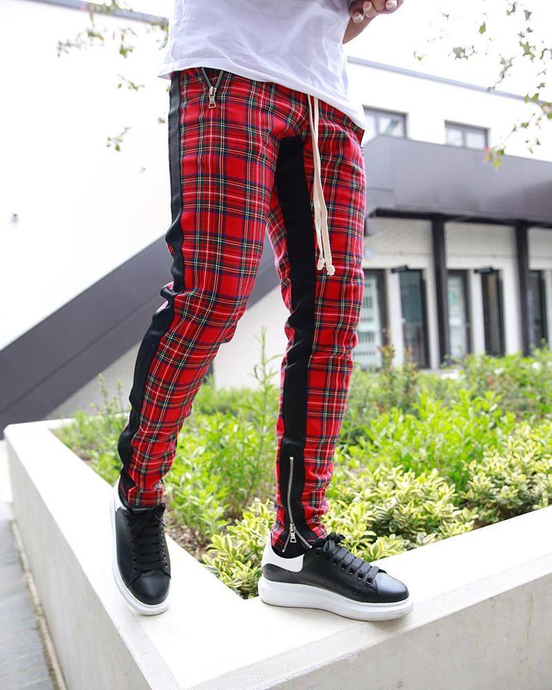 Men's Plaid Sports Pants