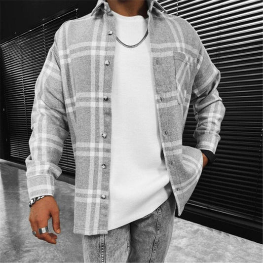 Steady Fresh Gray Casual Cardigan Jacket As shown S