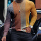 LONG SLEEVE FASHION CONTRAST COLOR ROUND NECK MEN'S TOP