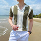 Men&#039;s Colorblock Short Sleeve Knit T-Shirt Green XL