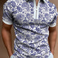 Paisley cashew print polo shirt