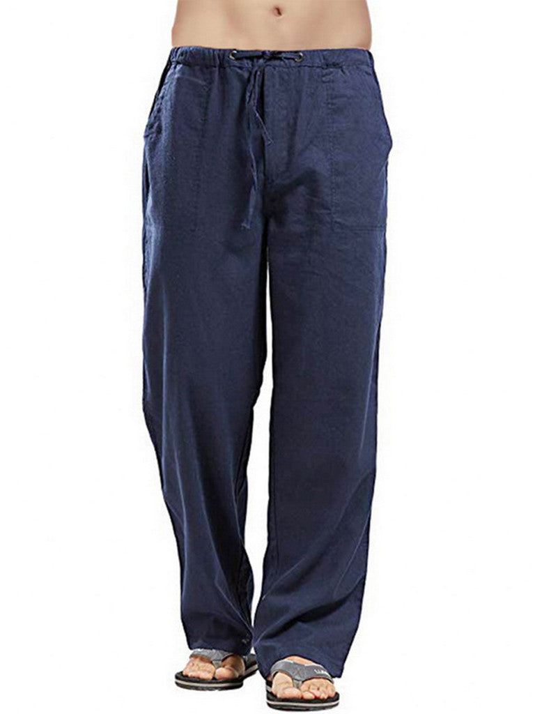 Men's linen pocket casual trousers