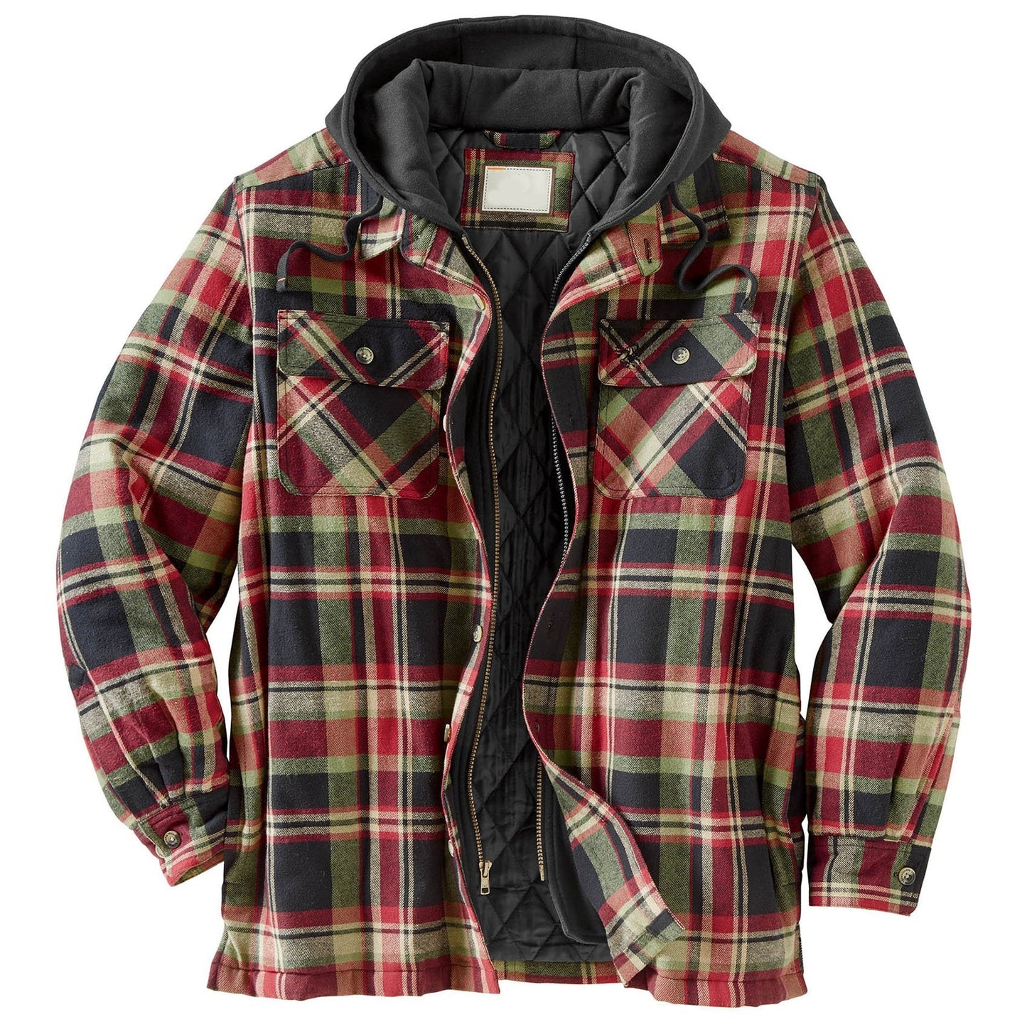 Men's Autumn & Winter Outdoor Casual Checked Hooded Jacket