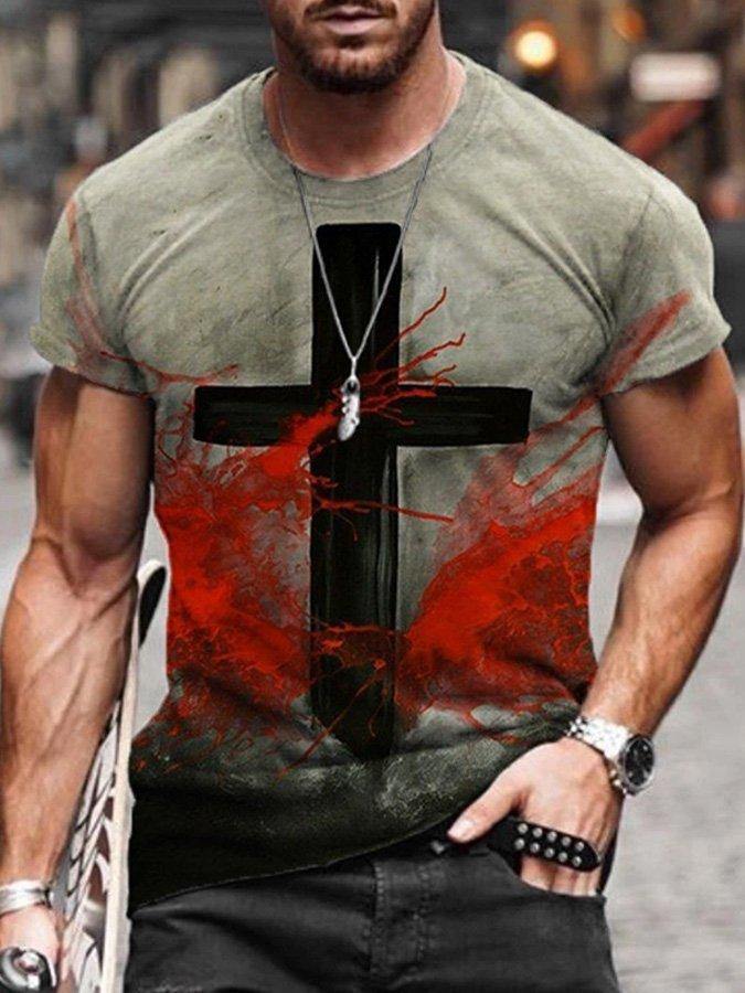 Men's Printed Casual Round Neck Short Sleeves