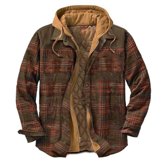 Mens Winter Plaid Thick Casual Jacket