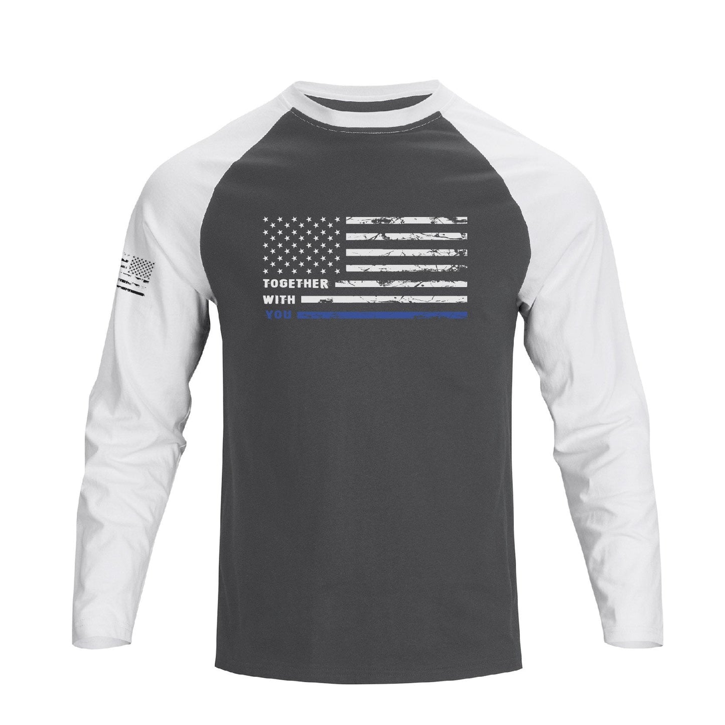 Men's 100% Cotton Patriotic American Flag Raglan Sleeve Long Sleeve Graphic T-shirts