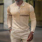 Men's geometric pattern retro casual polo shirt