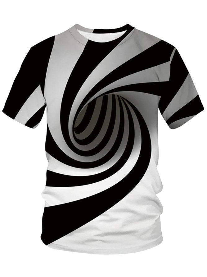 Men's 3D Printed T-shirt White 4XL