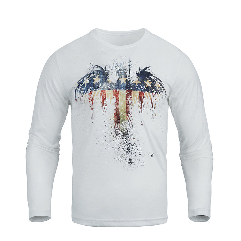 Men's Patriotic American Flag Graphic Long Sleeve T-shirts