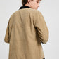 Mens Corduroy Contrast Patchwork Camp Collar Casual Long Sleeve Shirts