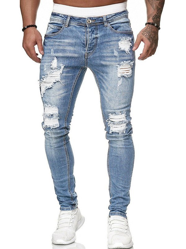 Men's Ripped Slim Jeans