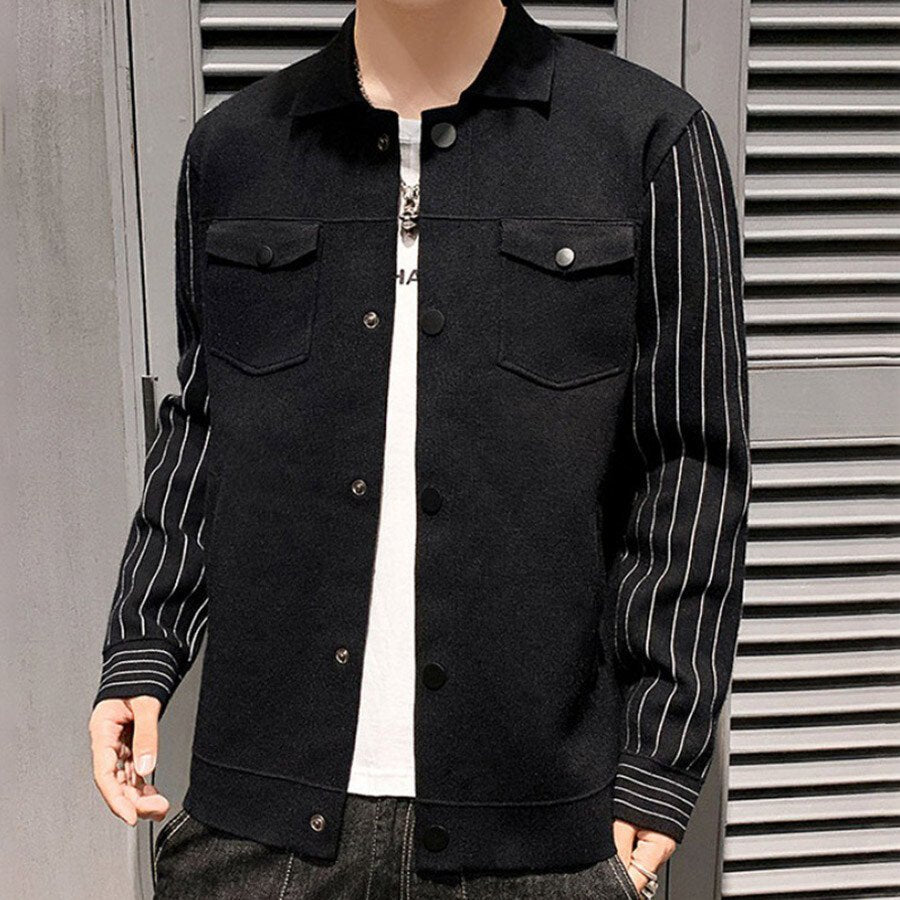 Men&#039;s Casual Knitted Cardigan Top Black M