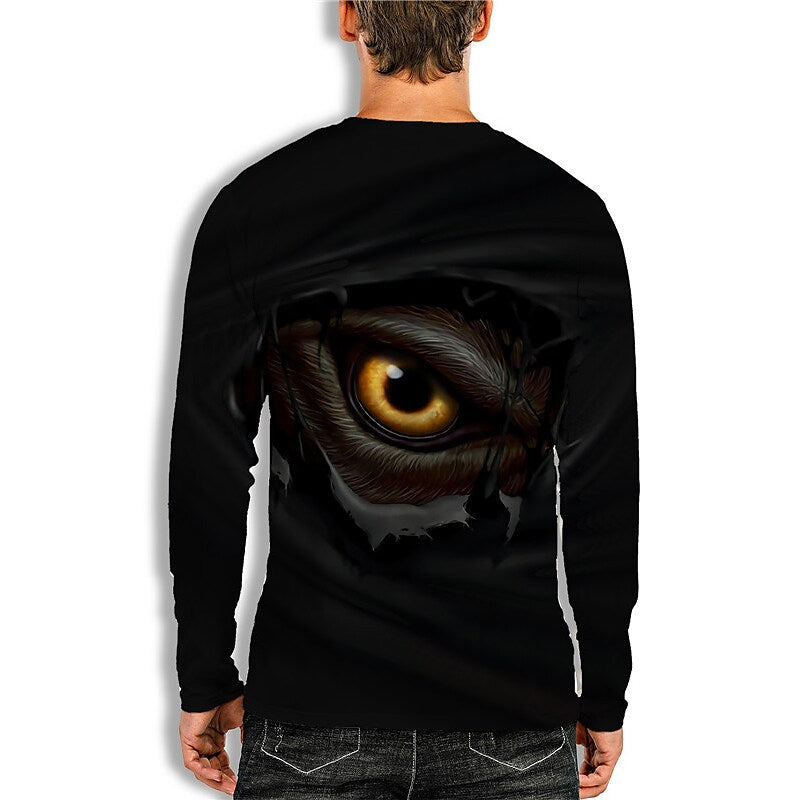 Men's Unisex T shirt 3D Print Graphic Prints Eye Crew Neck Daily Holid Black M