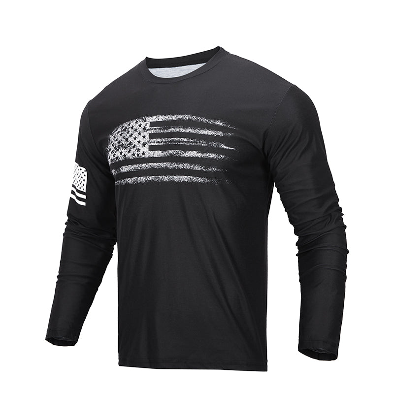 Men's American Flag Patriotic Long Sleeve T-shirts