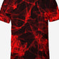 Men's Abstract Graphic T-shirt Round Neck Red