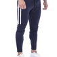 Men's Slim Stretch Waist Two-Bar Striped Print Sweatpants Light Grey L