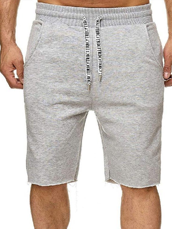 Men's Beach Solid Color Cotton Shorts