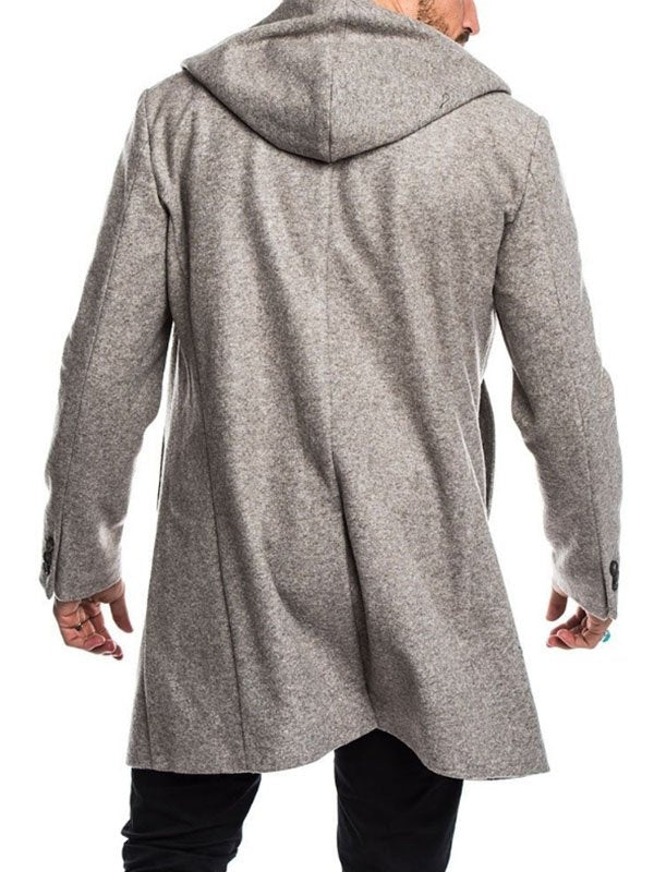 Men's Hooded Woolen Coat