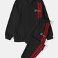 Mens Side Stripe Letter Embroidered Zip Jacket Corduroy Two Pieces Outfits