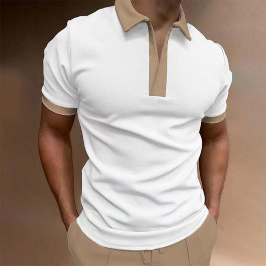 Men&#039;s Casual Short Sleeve T-Shirt POLO Shirt White S