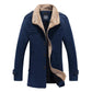 Men's  Solid Buttoned Woolen Autumn Jacket