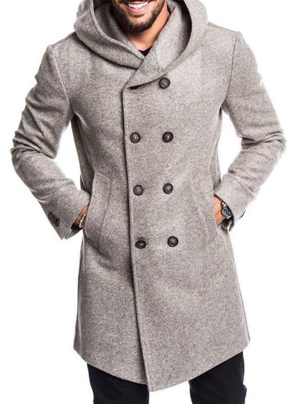 Men's Hooded Woolen Coat