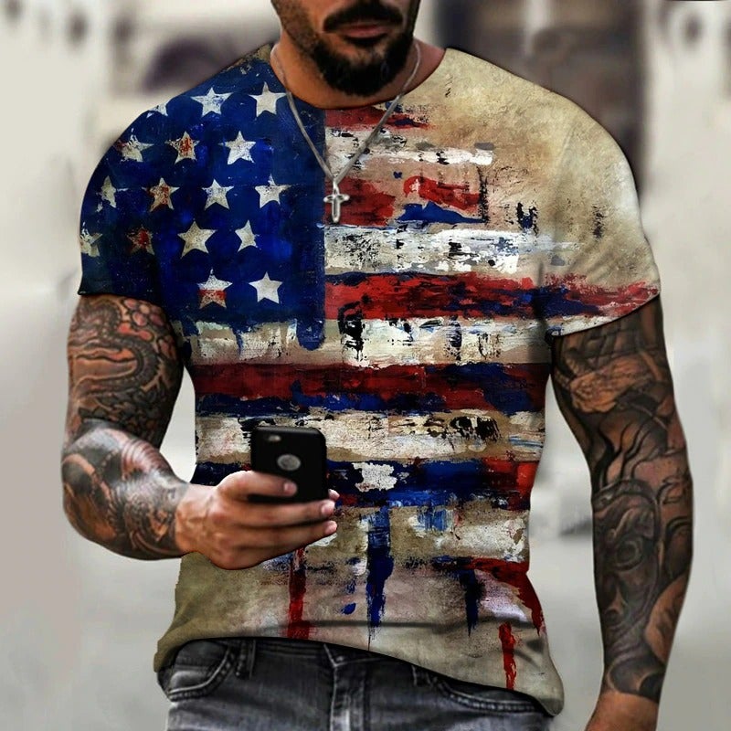 Men's casual printed short sleeves