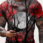Men's  Tee T shirt Shirt 3D Print Graphic Prints Moon Print Short Sleeve Halloween Tops Casual Designer Big and Tall Blue Purple Gray / Summer