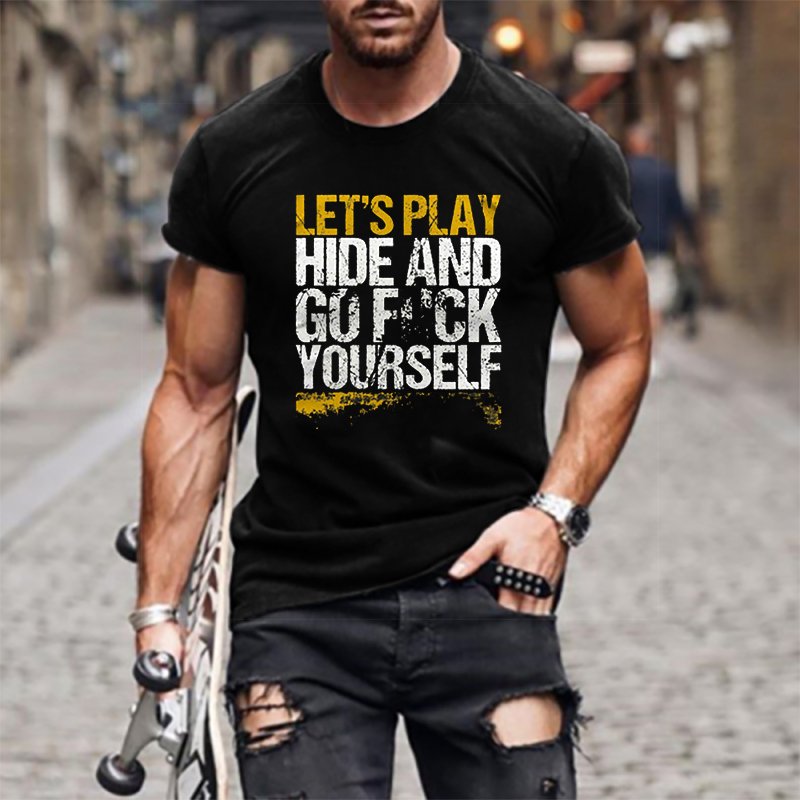 Let's Play Hidy Men's Tactical Casual Short Sleeve T-Shirt