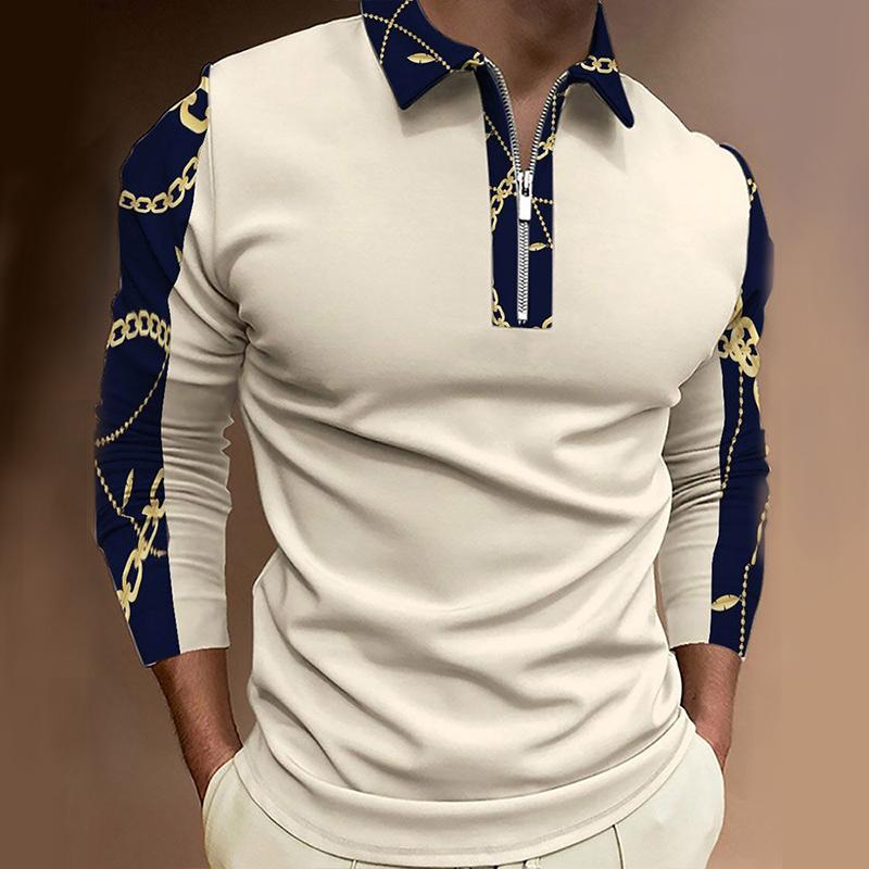 Men's Lapel Zip Polo Shirt