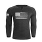Men's American Flag Regular Fit 1/4 Button V-neck Long Sleeve T-shirts