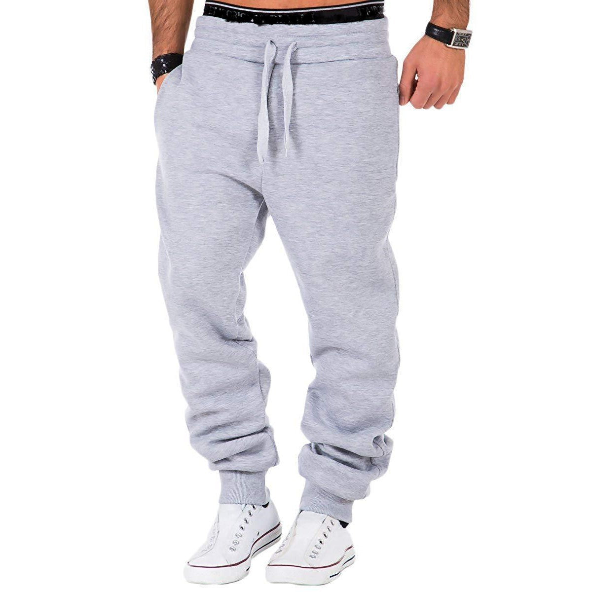 Men's solid color casual sports trousers