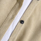 Mens Corduroy Pure Color Lapel Basics Dropped Shoulder Shirts