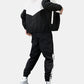 Mens Contrast Patchwork Zip Hooded Jacket Casual Sports Two Pieces Outfits