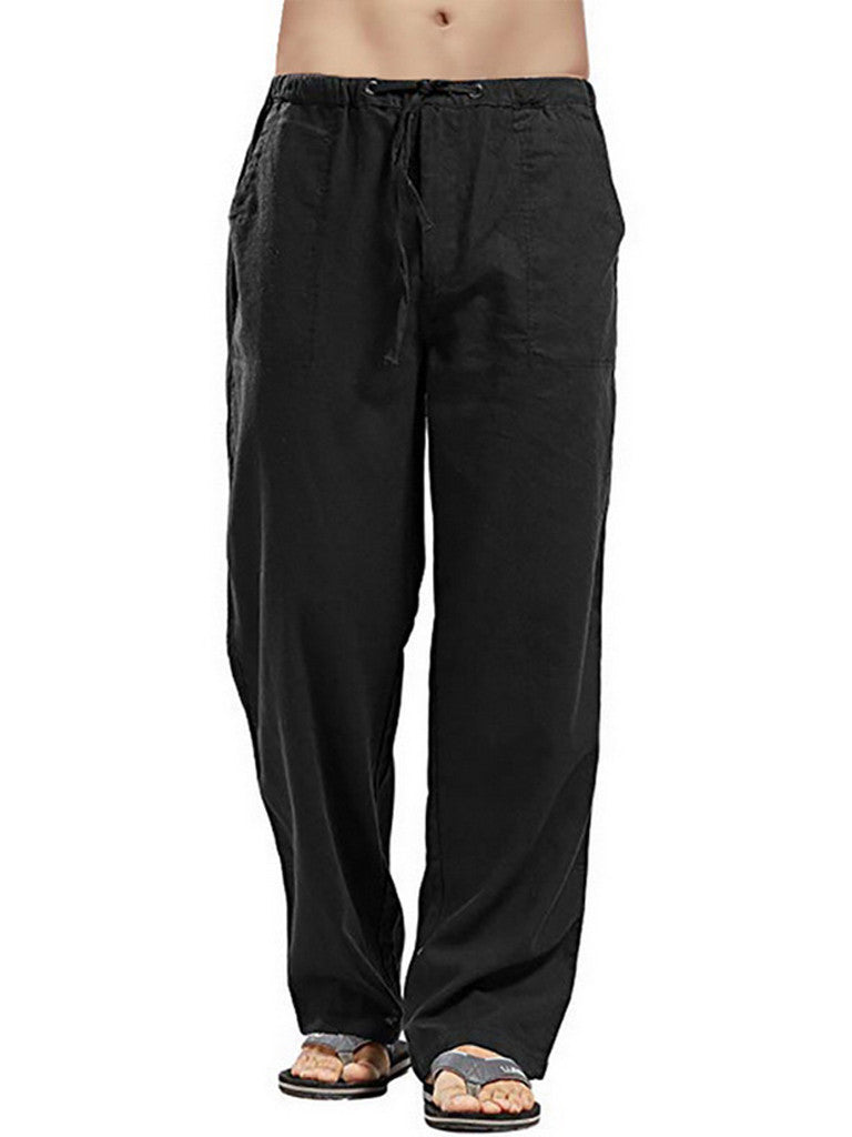 Men's linen pocket casual trousers