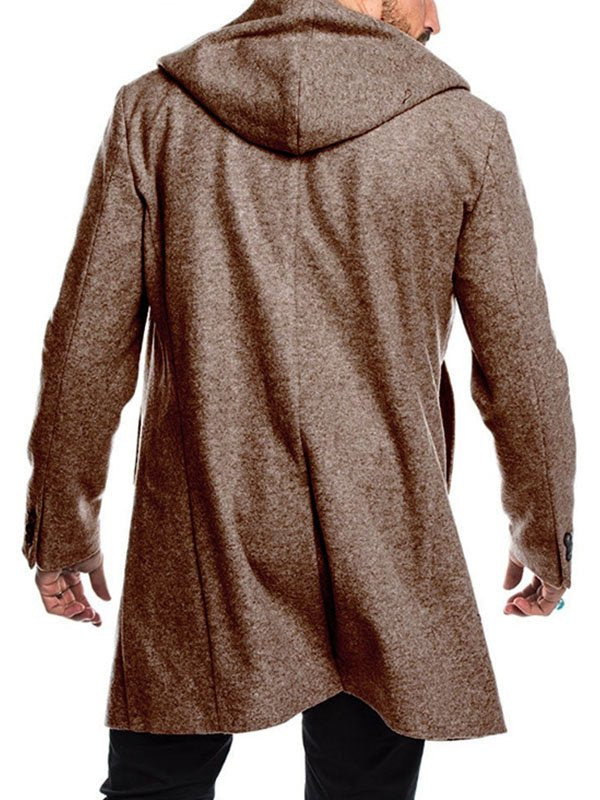 Men's Hooded Woolen Coat