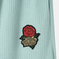 Mens Rose Embroidery Patched Knitted Short Sleeve T-Shirt & Shorts Casual Co-ords