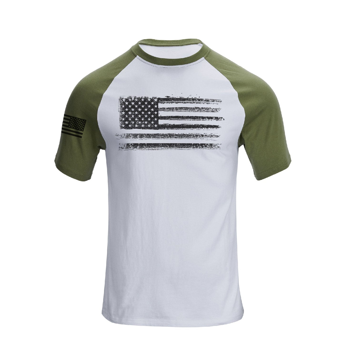 Men's Patriotic American Flag Raglan Sleeve Short-sleeve T-shirts