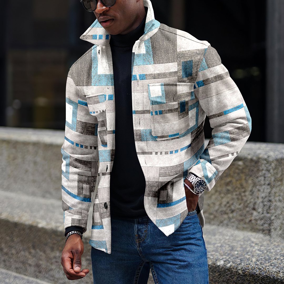 LONG-SLEEVED CASUAL WOOLEN MEN'S JACKET