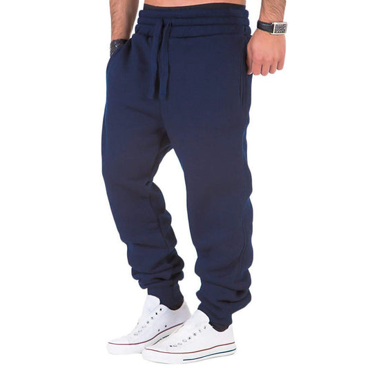 Men's solid color casual sports trousers